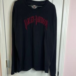 Harley-Davidson Black Long Sleeve Shirt with Red Logo